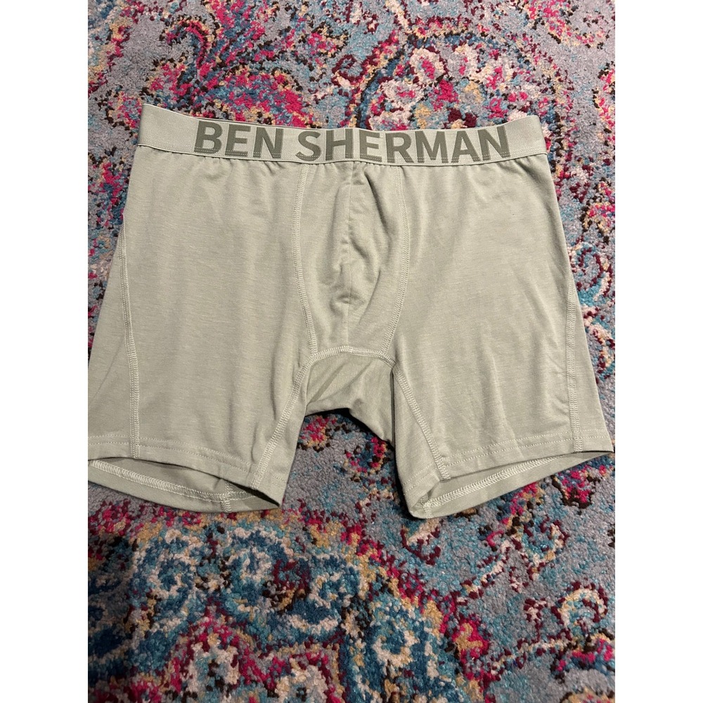 Ben Sherman Mens Boxer Briefs Sage Green Modal Blend Stretch Trunks Large